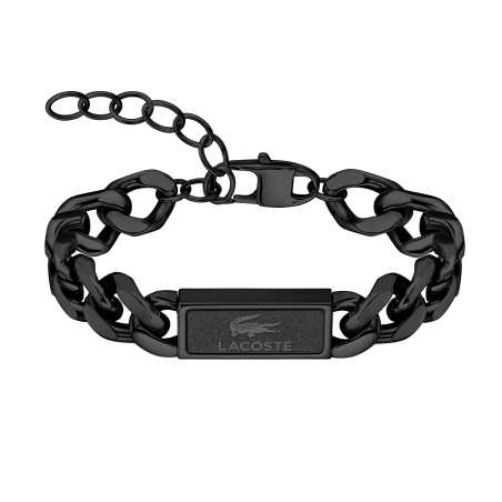 Pánský černý náramek z oceli Backhand 2040441 Lacoste