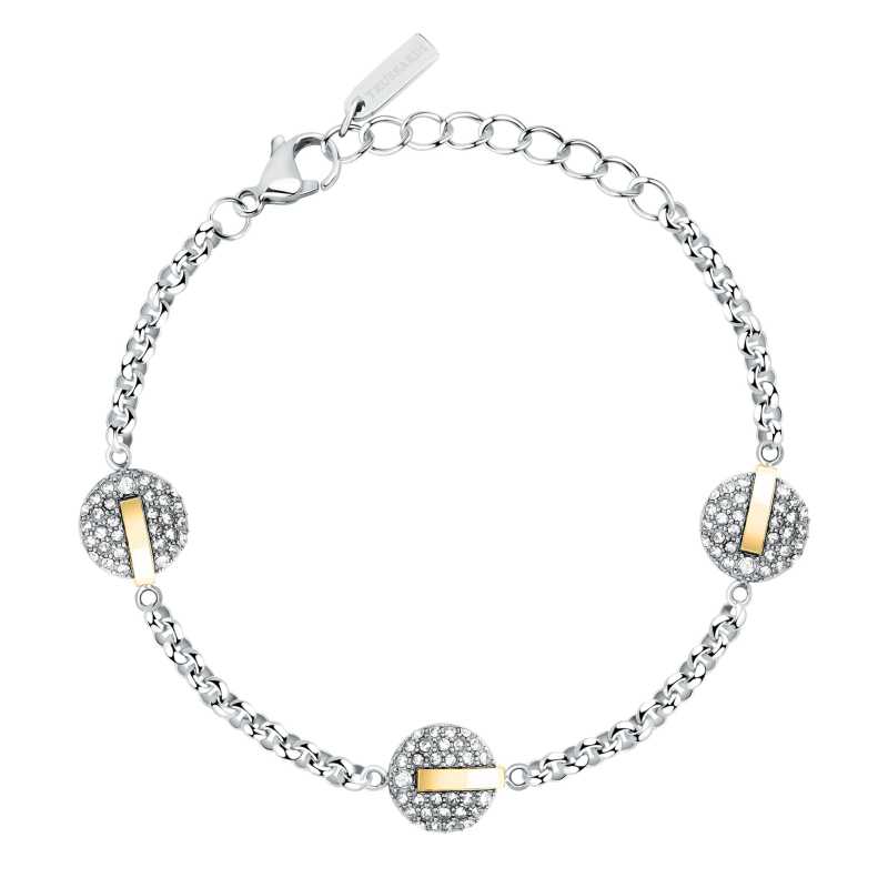 Třpytivý bicolor náramek z oceli T-Round TJAYF10 Trussardi Třpytivý bicolor náramek z oceli T-Round TJAYF10 Trussardi