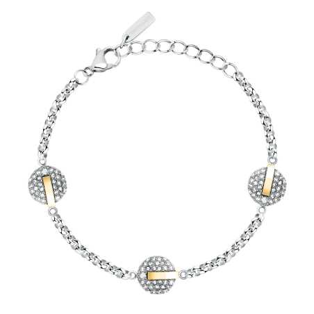 Třpytivý bicolor náramek z oceli T-Round TJAYF10 Trussardi