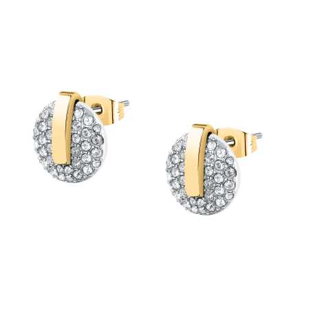 Blyštivé bicolor náušnice z oceli T-Round TJAYF14 Trussardi