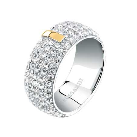 Oslnivý bicolor prsten s krystaly T-Round TJAYF1701 Trussardi / Obvod: 56 mm - 56 mm