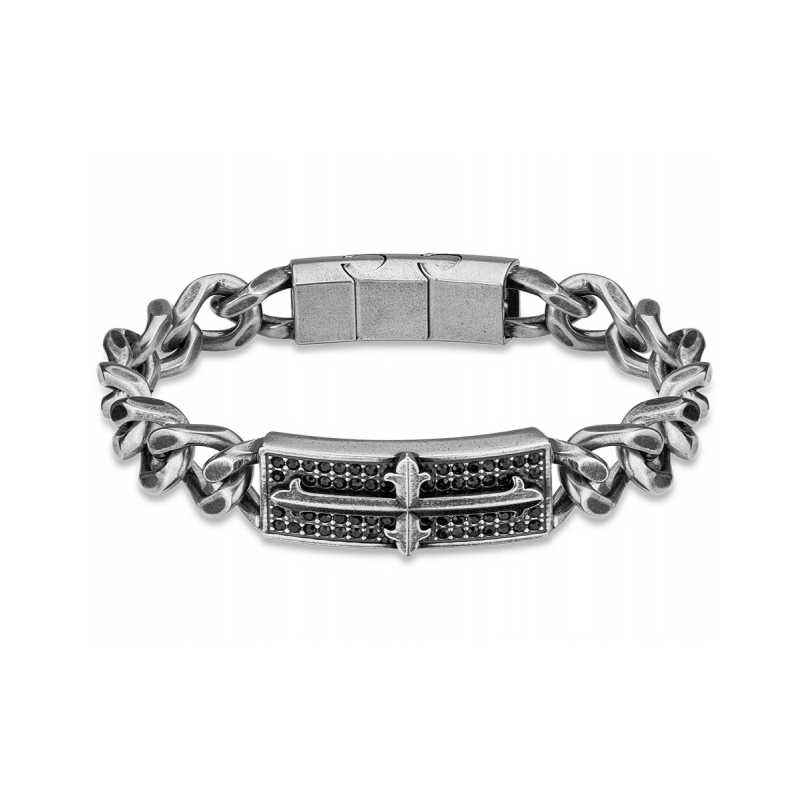 Masivní ocelový náramek s krystaly PEAGB2120404 Police / Délka: 19 cm Masivní ocelový náramek s krystaly PEAGB2120404 Police / Délka: 19 cm