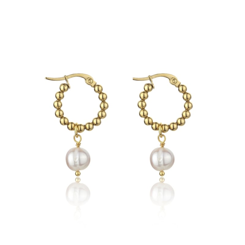 Kruhové náušnice s perlami 2v1 Willow Gold Earrings MCE23012G Marc Malone Kruhové náušnice s perlami 2v1 Willow Gold Earrings MCE23012G Marc Malone