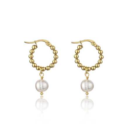 Kruhové náušnice s perlami 2v1 Willow Gold Earrings MCE23012G Marc Malone