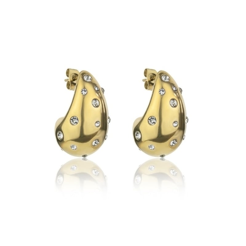 Pozlacené náušnice Tear Drop Adley Gold Earrings MCE24045G Marc Malone
