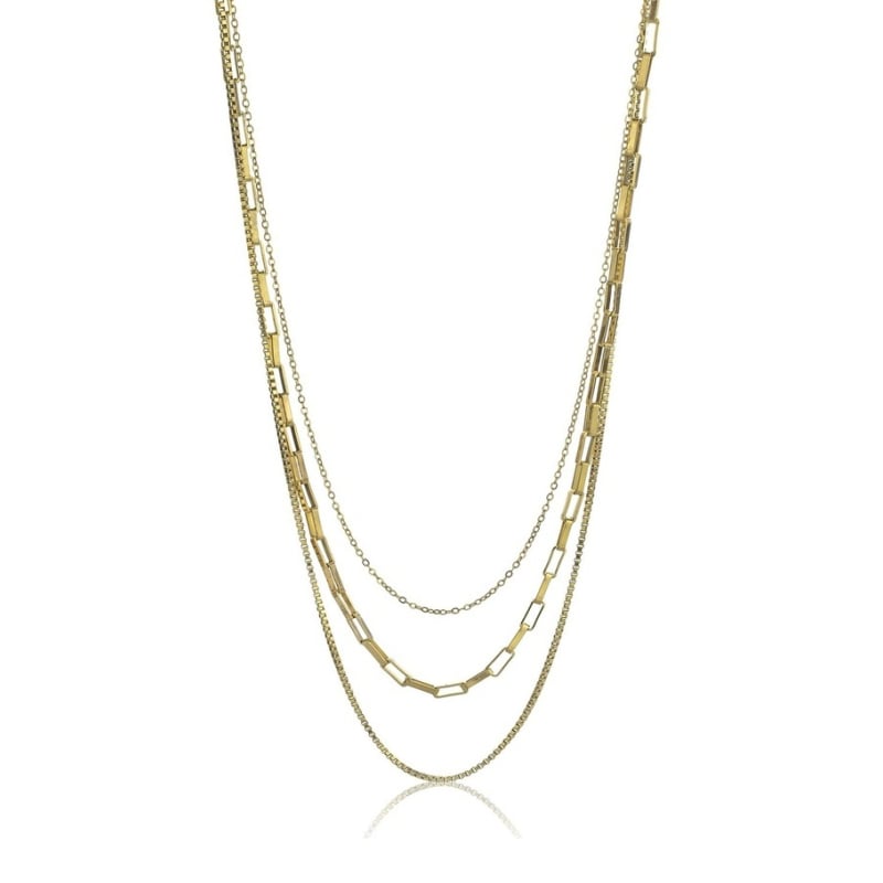 Trojitý pozlacený náhrdelník Francesca Gold Necklace MCN24014G Marc Malone