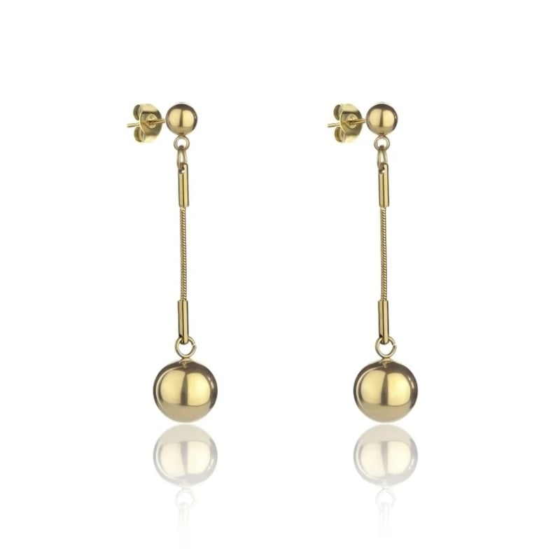Pozlacené visací náušnice Amanda Gold Earrings MCE24002G Marc Malone