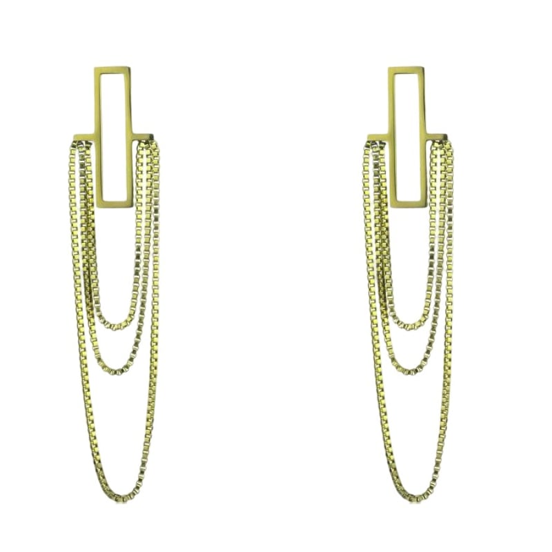 Krásné pozlacené visací náušnice Ryan Gold Earrings MCE24028G Marc Malone