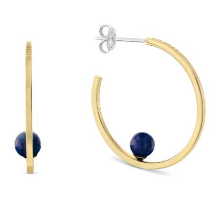 Pozlacené kruhy s lazuritem Semi-Precious Beads 2780966 Tommy Hilfiger