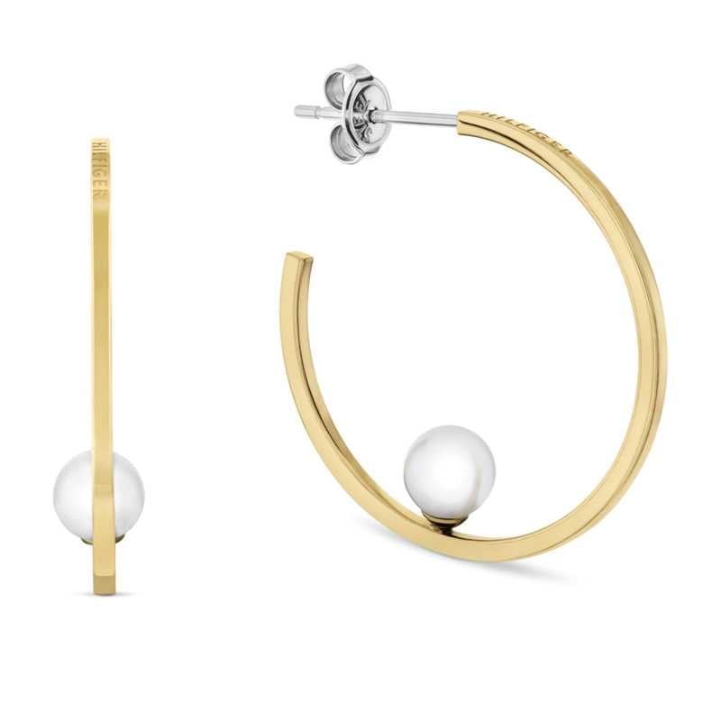 Pozlacené kruhy s perlou Semi-Precious Beads 2780964 Tommy Hilfiger