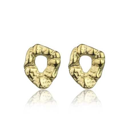 Designové pozlacené náušnice Haisley Gold Earrings MCE24014G Marc Malone
