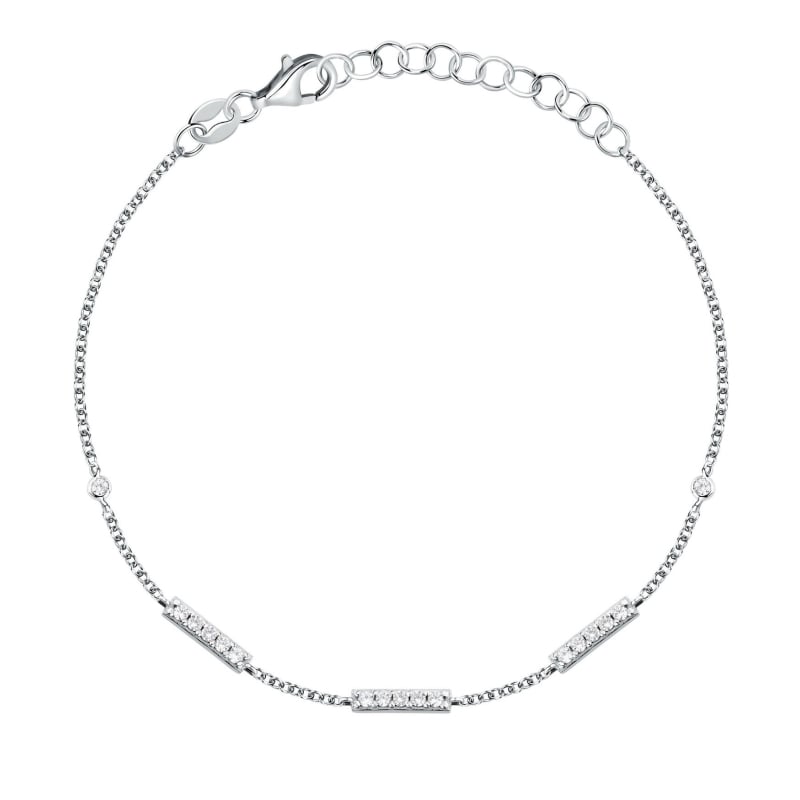 Nadčasový stříbrný náramek se zirkony Silver LPS05AWV74 La Petite Story