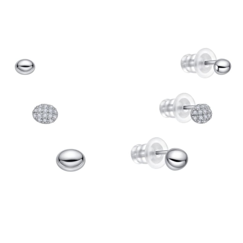 Sada drobných stříbrných náušnic E0004887 (3 páry náušnic) Moiss