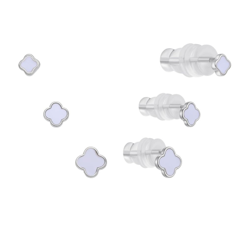 Sada stříbrných peckových náušnic E0004920 (3 páry náušnic) Moiss