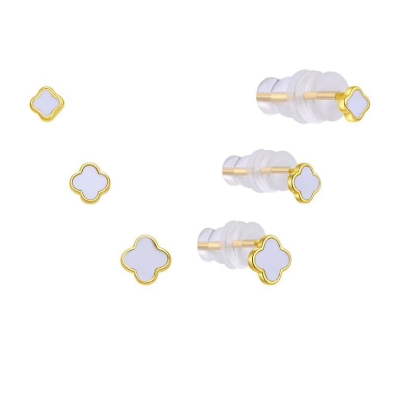 Sada pozlacených peckových náušnic E0004643 (3 páry náušnic) Moiss