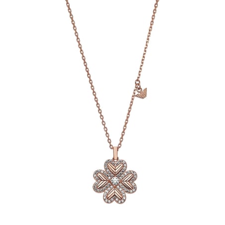 Krásný pozlacený náhrdelník Čtyřlístek se zirkony EG3609221 Emporio Armani