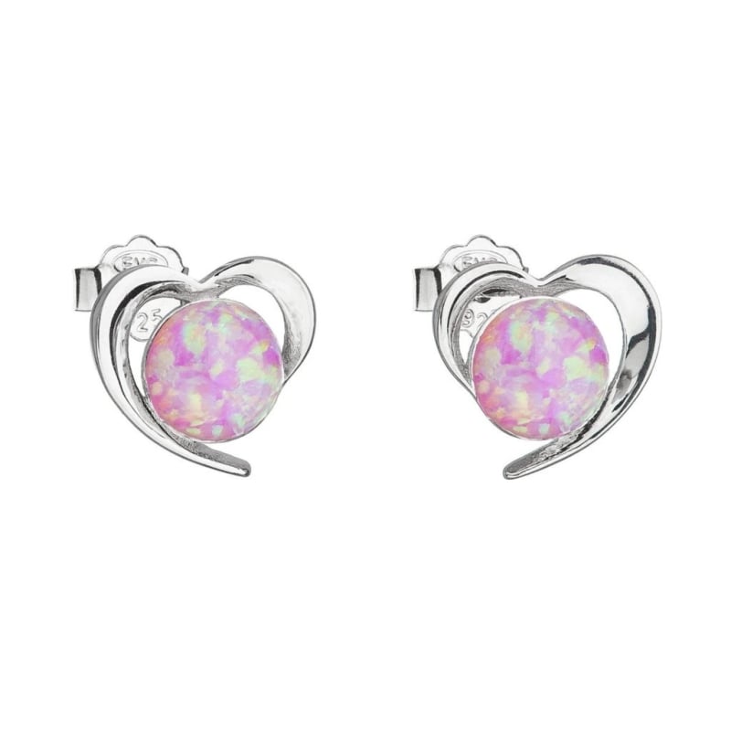 Stříbrné náušnice srdíčka s růžovými syntetickými opály 31259.3 lt.rose Evolution Group Stříbrné náušnice srdíčka s růžovými syntetickými opály 31259.3 lt.rose Evolution Group