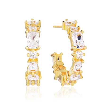 Pozlacené náušnice s kubickými zirkony Ivrea SJ-E12312-CZ-YG Sif Jakobs