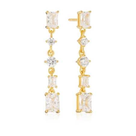 Visací pozlacené náušnice s kubickými zirkony Ivrea SJ-E12320-CZ-YG Sif Jakobs