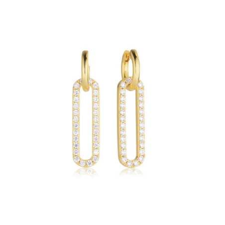 Krásné pozlacené visací náušnice 2v1 Capizzi SJ-E42220-CZ-YG Sif Jakobs