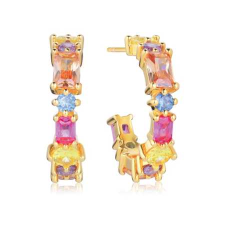 Pozlacené náušnice s barevnými kubickými zirkony Ivrea SJ-E12312-XCZ-YG Sif Jakobs