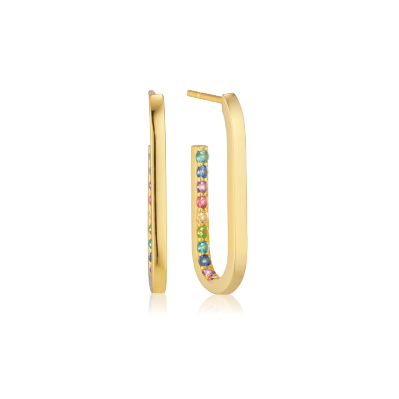 Pozlacené oválné náušnice Capizzi SJ-E42212-XCZ-YG Sif Jakobs