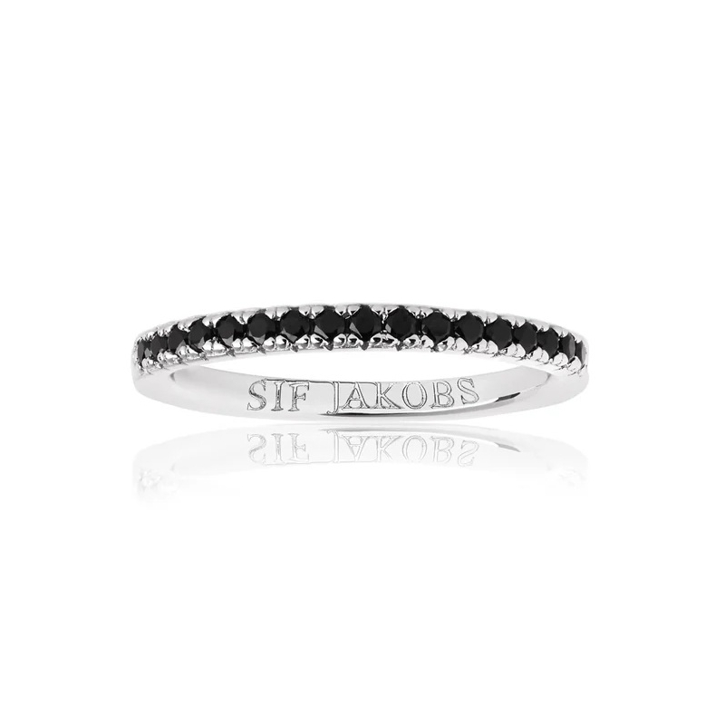 Stříbrný prsten s černými kubickými zirkony Ellera SJ-R2869-BK Sif Jakobs / Obvod: 54 mm - 54 mm