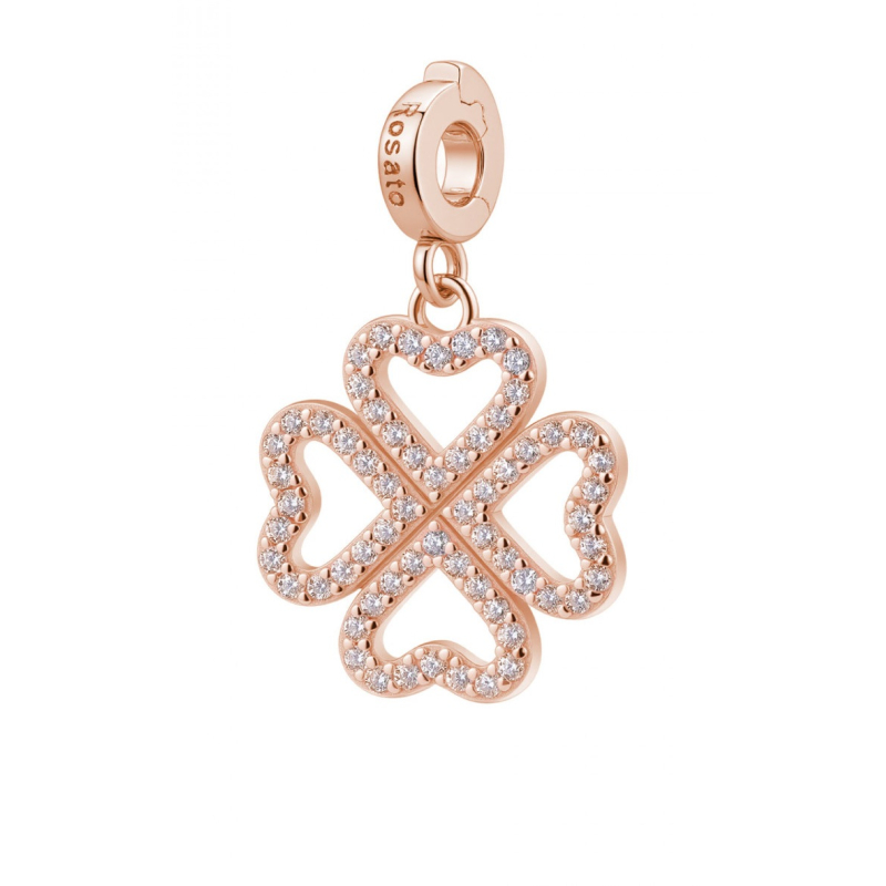 Třpytivý pozlacený přívěsek Čtyřlístek Storie RZ247 Rosato Třpytivý pozlacený přívěsek Čtyřlístek Storie RZ247 Rosato