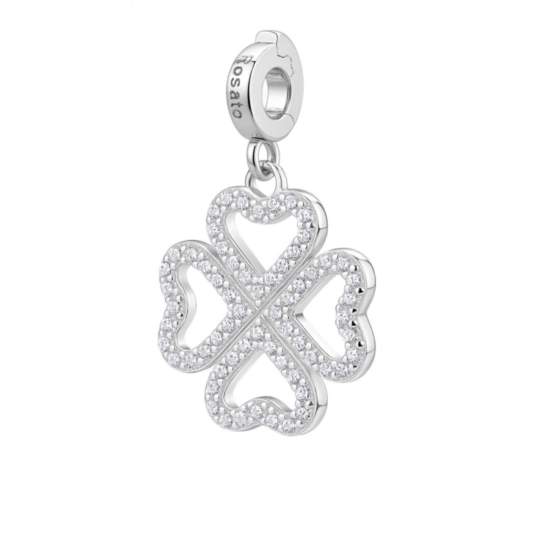 Blyštivý stříbrný přívěsek Čtyřlístek Storie RZ247R Rosato Blyštivý stříbrný přívěsek Čtyřlístek Storie RZ247R Rosato