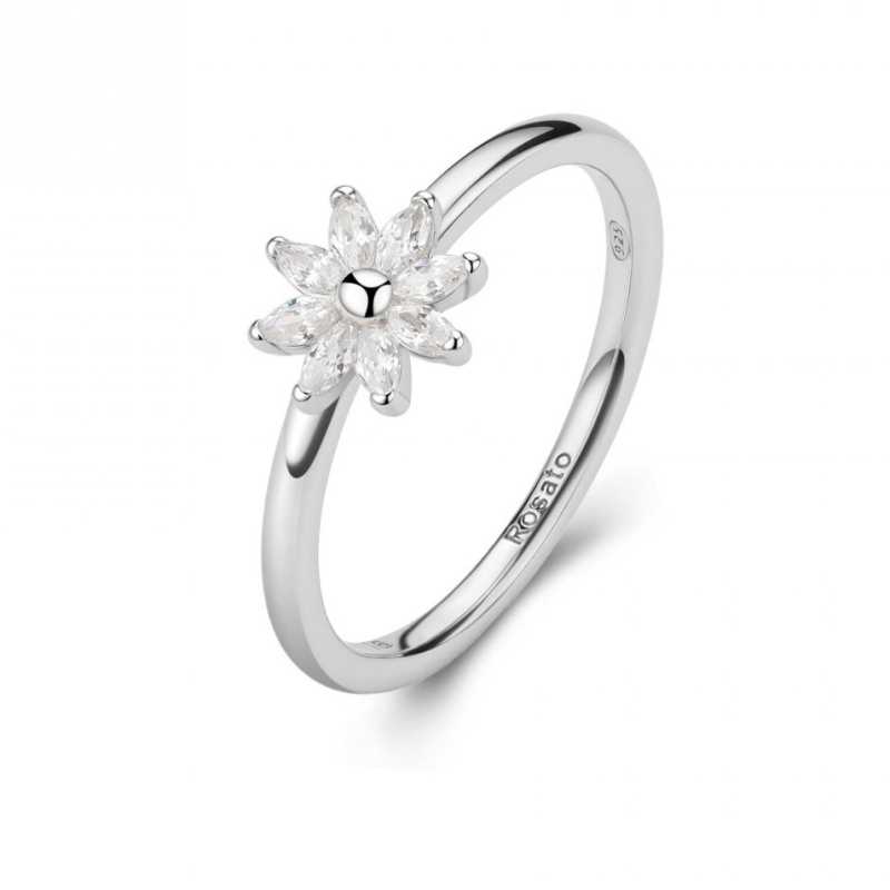 Půvabný stříbrný prsten s květinou Gaia RZGA80 Rosato / Obvod: 52 mm - 52 mm Půvabný stříbrný prsten s květinou Gaia RZGA80 Rosato / Obvod: 52 mm - 52 mm
