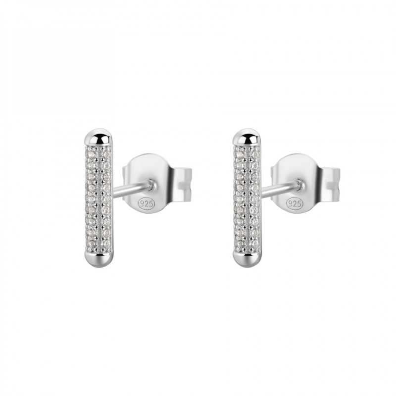 Stříbrné náušnice se zirkony Tyčinky Bianca RZBI70 Rosato