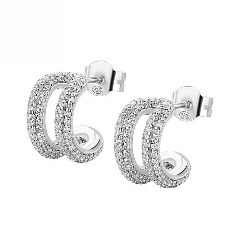 Stylové kruhové náušnice se zirkony Bianca RZBI72 Rosato