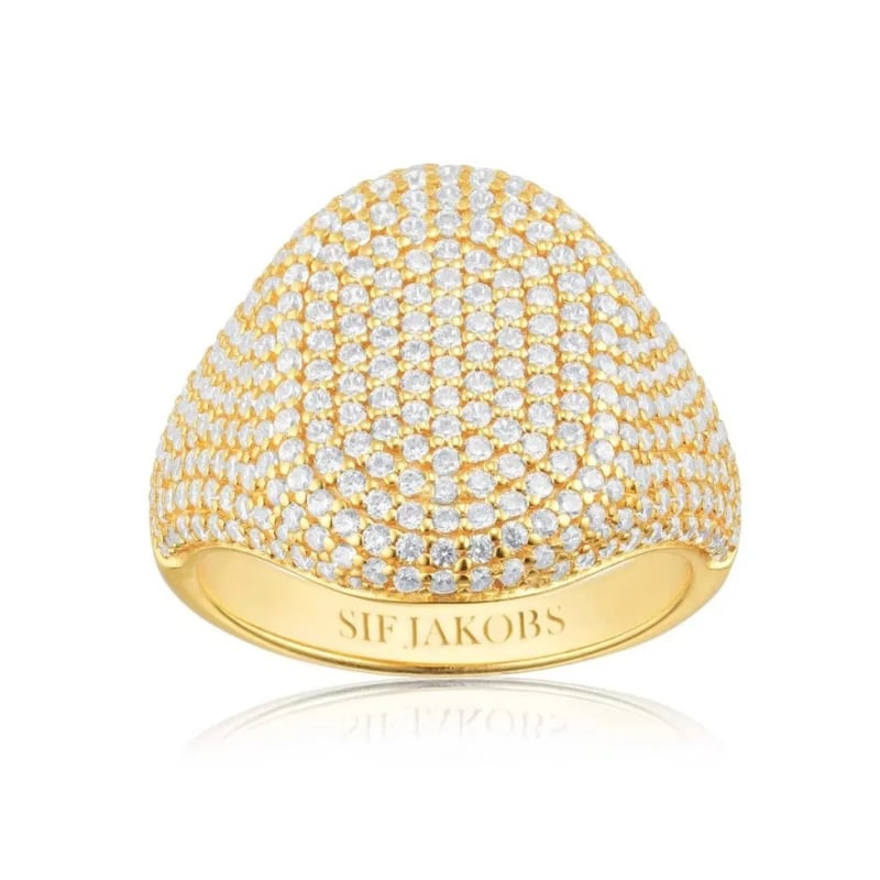 Výrazný pozlacený prsten s kubickými zirkony Capizzi SJ-R42240-CZ-YG Sif Jakobs / Obvod: 52 mm - 52 mm