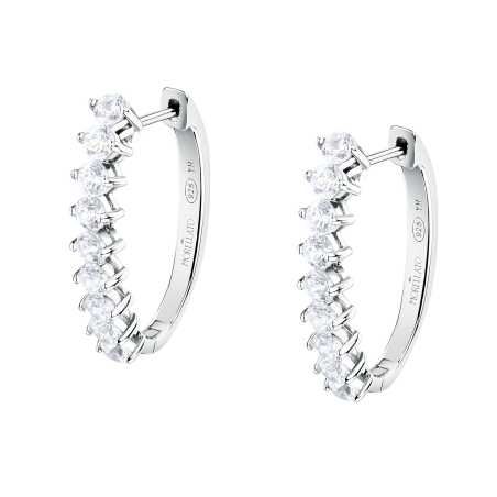 Stříbrné oválné náušnice s kubickými zirkony Tesori SAIW265 Morellato