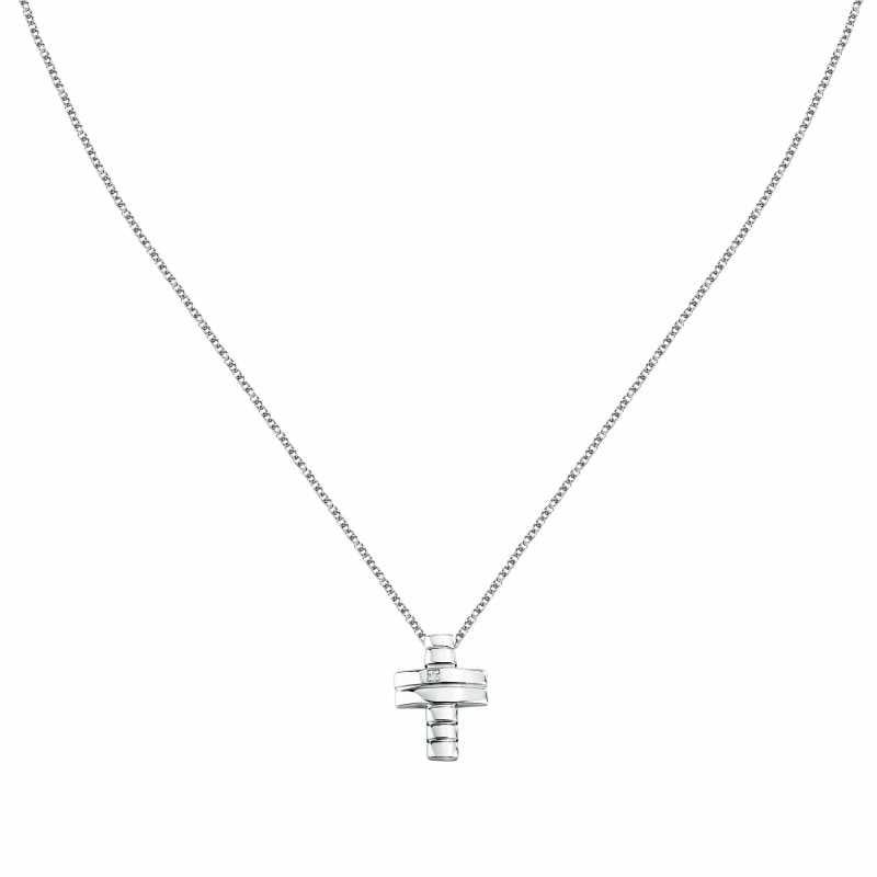Náhrdelník z recyklovaného stříbra s diamantem Křížek Diamonds SAYE01 Morellato Náhrdelník z recyklovaného stříbra s diamantem Křížek Diamonds SAYE01 Morellato