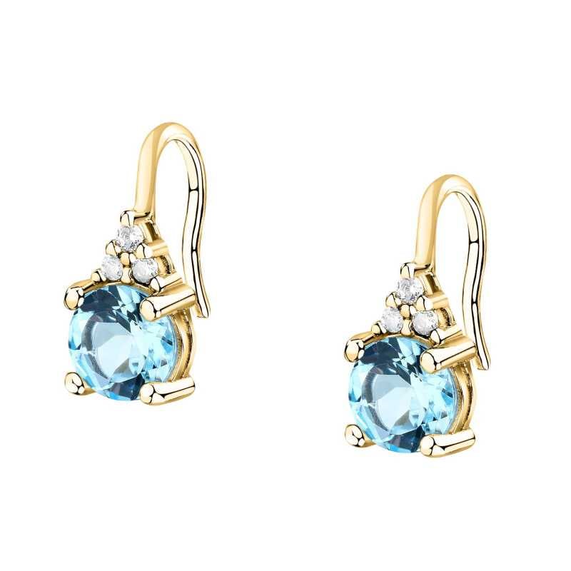 Pozlacené visací náušnice s kubickými zirkony Tesori SAIW307 Morellato