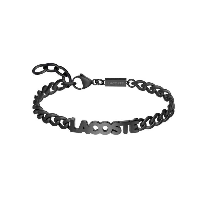 Černý pánský náramek z oceli Script 2040478 Lacoste Černý pánský náramek z oceli Script 2040478 Lacoste