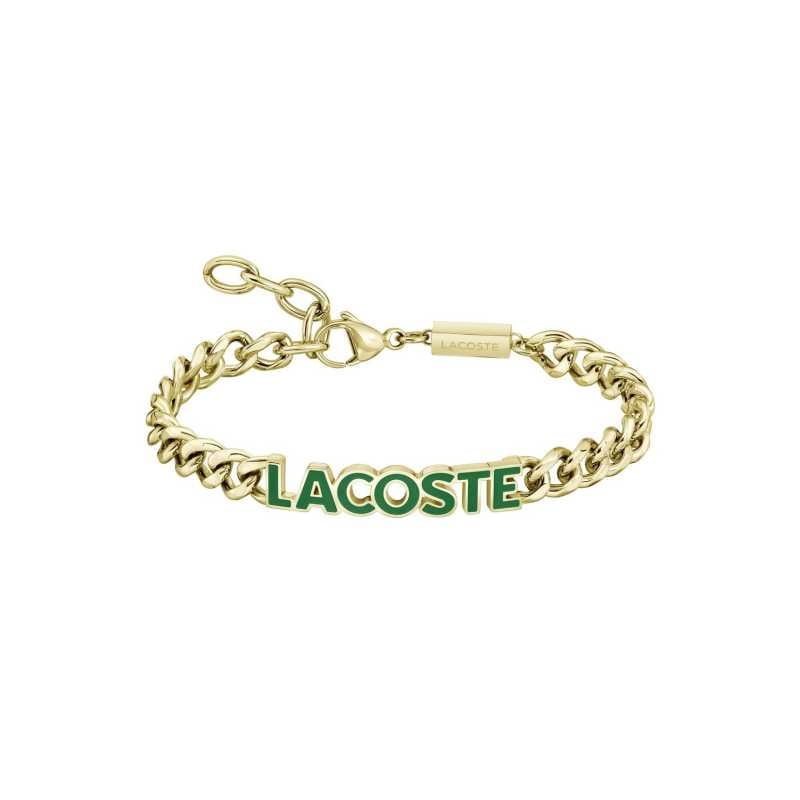 Pozlacený pánský náramek z oceli Script 2040477 Lacoste Pozlacený pánský náramek z oceli Script 2040477 Lacoste