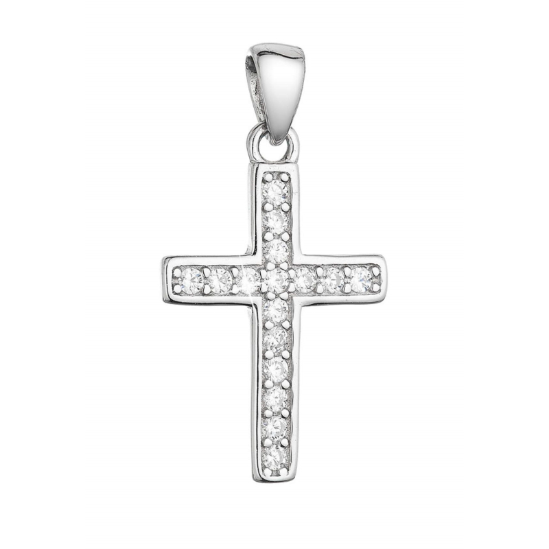 Módní stříbrný přívěsek Křížek se zirkony 14024.1 Evolution Group Módní stříbrný přívěsek Křížek se zirkony 14024.1 Evolution Group