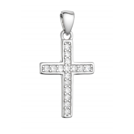 Módní stříbrný přívěsek Křížek se zirkony 14024.1 Evolution Group