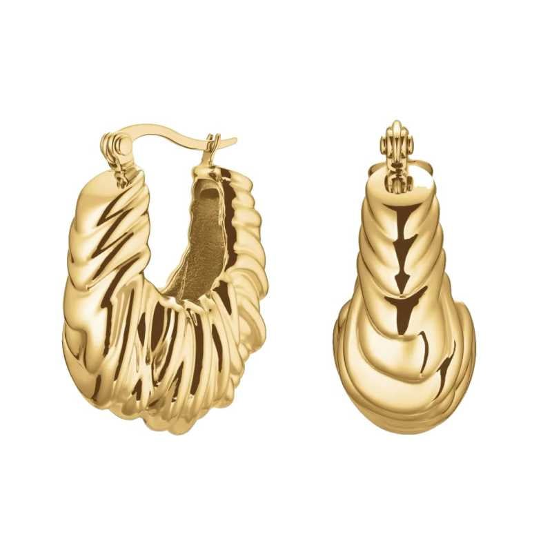 Fashion pozlacené oválné náušnice Statement JESKG-J1054 Rosefield