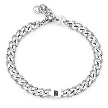 Pánský ocelový náramek s písmenem R Monogram SMG27 S Agapo