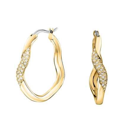 Pozlacené vlnité náušnice s krystaly Design SAYP08 Morellato