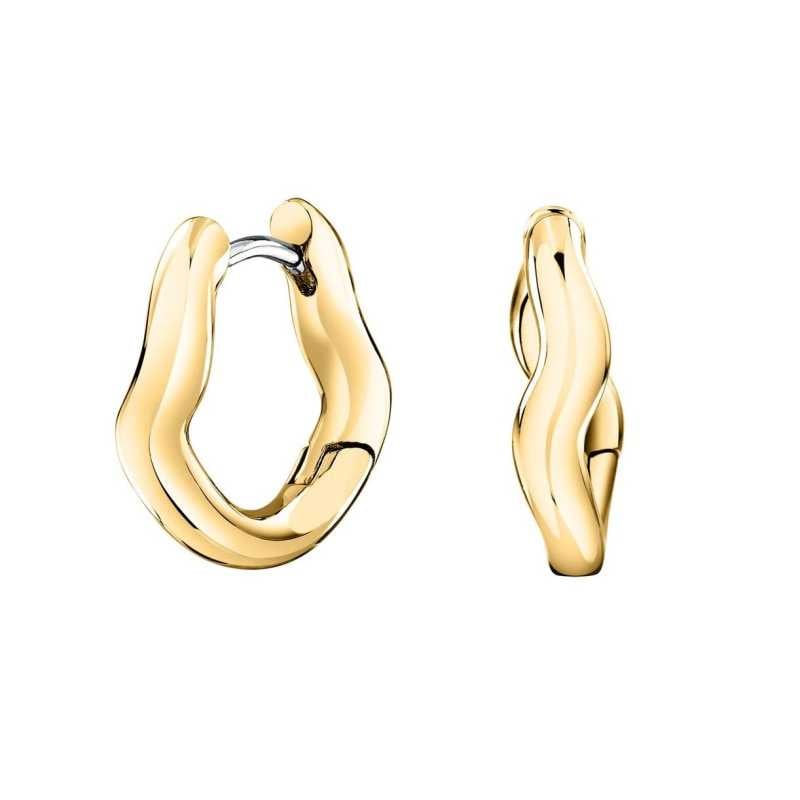Půvabné vlnité náušnice z pozlacené oceli Design SAYP09 Morellato