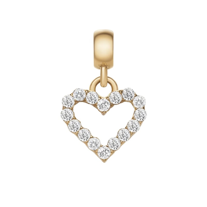 Pozlacený srdíčkový přívěsek s čirými krystaly Charms DW00400432 Daniel Wellington Pozlacený srdíčkový přívěsek s čirými krystaly Charms DW00400432 Daniel Wellington