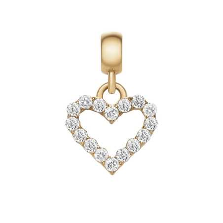 Pozlacený srdíčkový přívěsek s čirými krystaly Charms DW00400432 Daniel Wellington