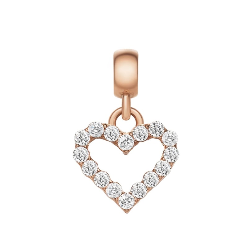 Pozlacený srdíčkový přívěsek s čirými krystaly Charms DW00400427 Daniel Wellington Pozlacený srdíčkový přívěsek s čirými krystaly Charms DW00400427 Daniel Wellington