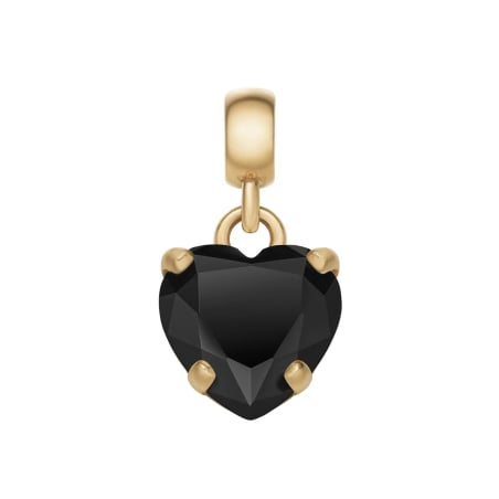 Pozlacený přívěsek s černým srdíčkem Charms DW00400431 Daniel Wellington