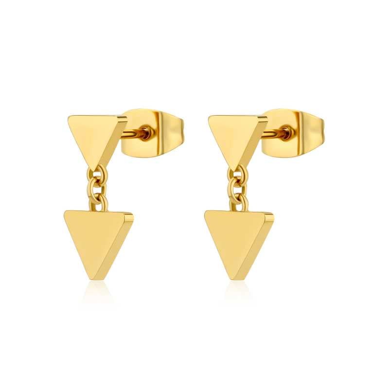 Visací trojúhelníkové pozlacené náušnice Elysium SUM24 S Agapo