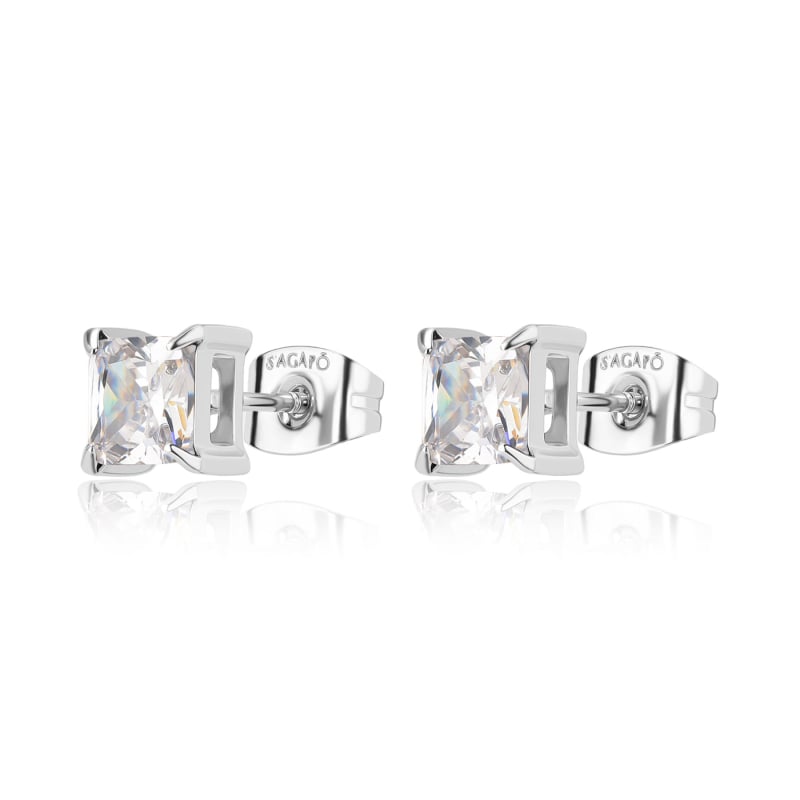 Elegantní ocelové náušnice s kubickými zirkony Stellar STK14 S Agapo